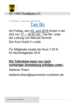 Tae Bo - SV Nordheim eV