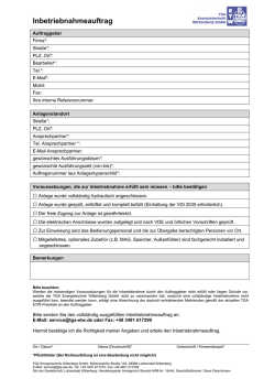 Inbetriebnahmeauftrag - TGA Energietechnik Lutherstadt Wittenberg