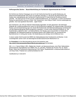 Hoffnungsvolles Zeichen &OElig; Bauschildenth&uuml;llung am Fachbereich