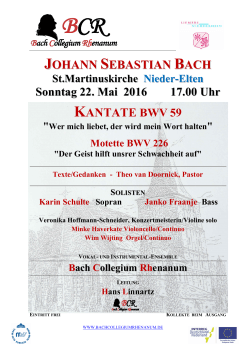 Plakat - Bach Collegium Rhenanum