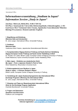 Informationsveranstaltung „Studium in Japan“