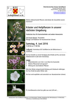 Heilkräuterkurs - KZV Schöftland