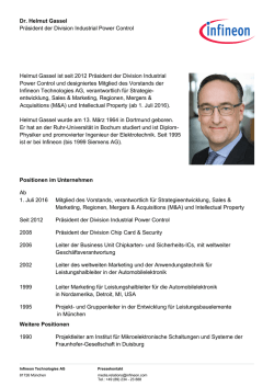 Dr. Helmut Gassel Pr&auml;sident der Division Industrial Power Control