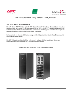 APC Smart UPS VT USV-Anlage mit 15kVA / 12kW, 27 Minuten