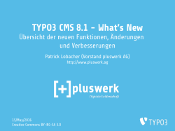 TYPO3 CMS 8.1 - What`s New