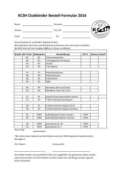 KCSH Clubkleider Bestell-Formular 2016