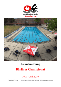 Ausschreibung: Bärliner Championat 2016