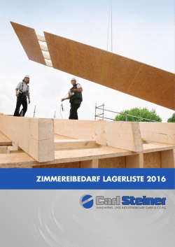 Zimmereibedarf Lagerliste 2016