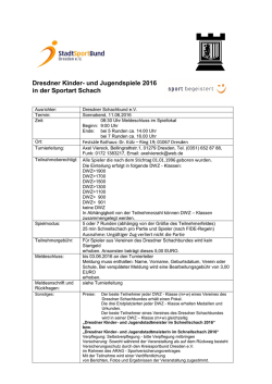 Dresdner Kinder- und Jugendspiele 2016 in der Sportart Schach