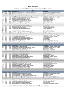 Veranstaltungskalender