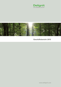 Geschäftsbericht 2015 - Delignit-AG