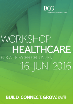 Workshop HealtHcare 16. Juni 2016