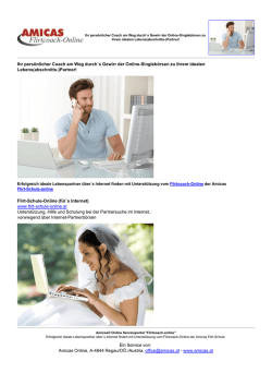 Ihr pers&ouml;nlicher Coach am Weg durch`s Gewirr - Flirtcoach