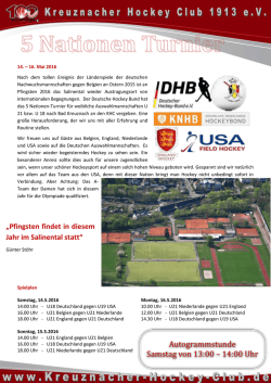 Infos und Spielplan