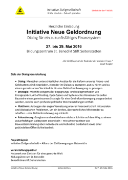 Initiative Neue Geldordnung - ARGE Gerecht Wirtschaften