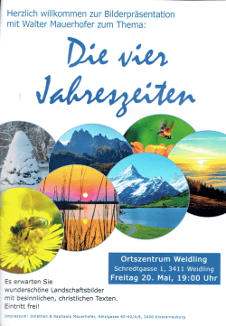 Die vier Jahreszeiten- im Ortszentrum Weidling 20. M