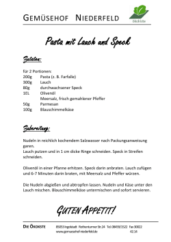 Pasta mit Lauch und Speck