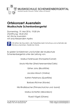 Konzertprogramm - Musikschule Schenkenbergertal