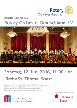 Rotary-Orchester Deutschland eV Sonntag, 12. Juni