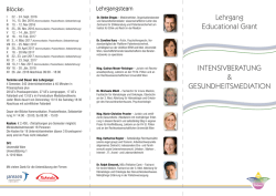 Infos zur Ausbildung zum Intensivberater und