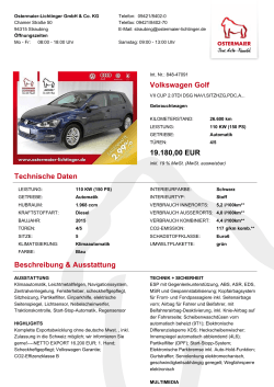 Volkswagen Golf 19.180,00 EUR Technische Daten