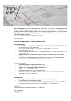 Bautechniker/in für Projektabwicklung - Forum