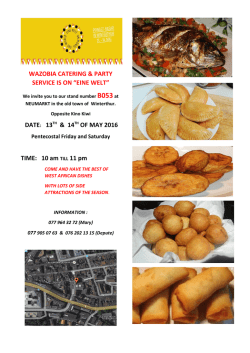 WAZOBIA CATERING & PARTY SERVICE IS ON &ldquo;EINE WELT