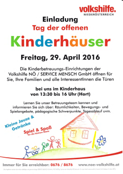 Freitqg,29. April 2O1 6 - Kinderhaus Leopoldsdorf iM