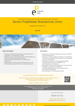 Senior Projektleiter Brandschutz (m/w)