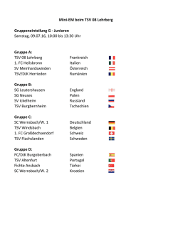 Gruppeneinteilung G Jugend