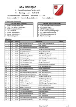 Spielplan D-Jugend / D-Mädchen Turnier