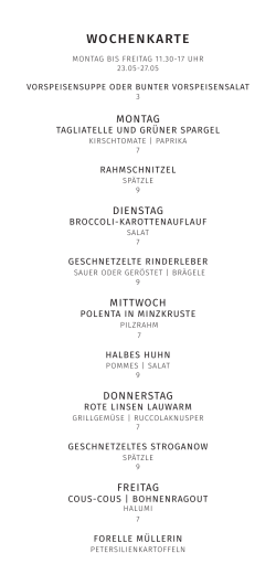 mittagstisch 23.05. - Schloss