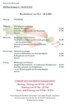Menüplan - Steirische Botschaft