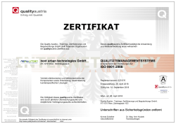 ZERTIFIKAT - next urban Technologie GmbH