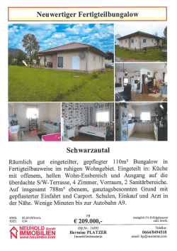 Fertigteilbungalow in Wolfsberg