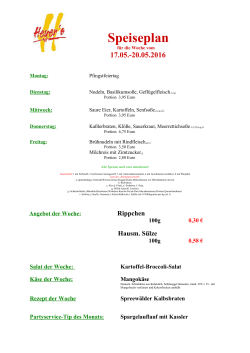 Speiseplan vom