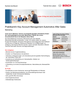 Praktikant/in Key Account Management Automotive After Sales