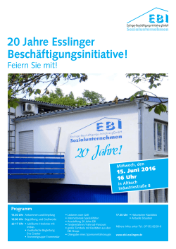 20 Jahre Esslinger Beschäftigungs initiative!