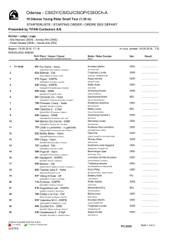 Starting Order - 18 Odense Young Rider Small Tour (1