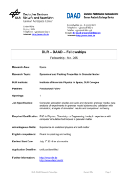 DLR &ndash; DAAD &ndash; Fellowships