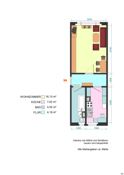 WOHNZIMMER KÜCHE BAD FLUR 16,13 m² 7,02 m² 4