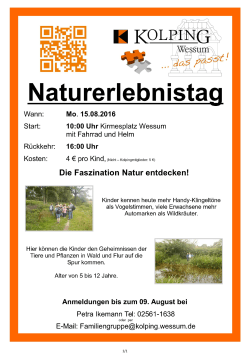1/1 EFF - D Naturerlebnista Wann: MO. 15.08.2016