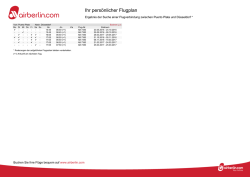 Ihr pers&ouml;nlicher Flugplan
