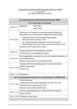 Innovationsorientierte &ouml;ffentliche Beschaffung in NRW