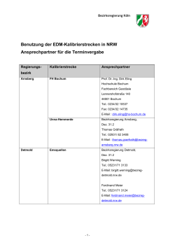 Benutzung der EDM-Kalibrierstrecken in NRW: Ansprechpartner für