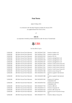 Final Terms - UBS