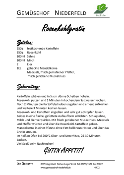 Rosenkohlgratin - Gemüsehof Niederfeld
