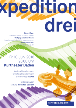 Fr 10. Juni 2016 20.00 Uhr Kurtheater Baden - sinfonia