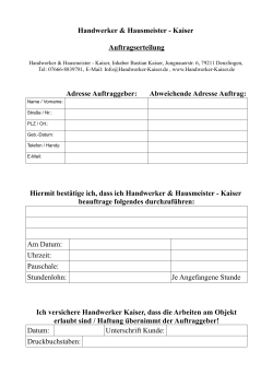 Handwerker & Hausmeister - Kaiser Auftragserteilung Adresse