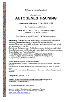 autogenes training - Ordination Dr. Christa Peintinger